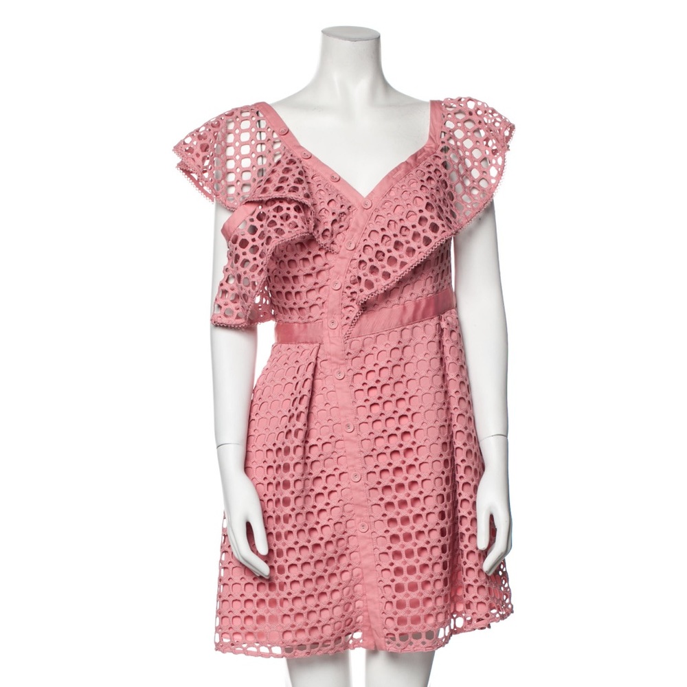Self-Portrait lace pattern mini dress